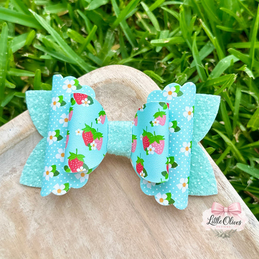 STRAWBERRY FLOWERS BOW