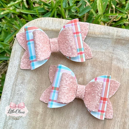 SPRING PLAID PIGGY SET