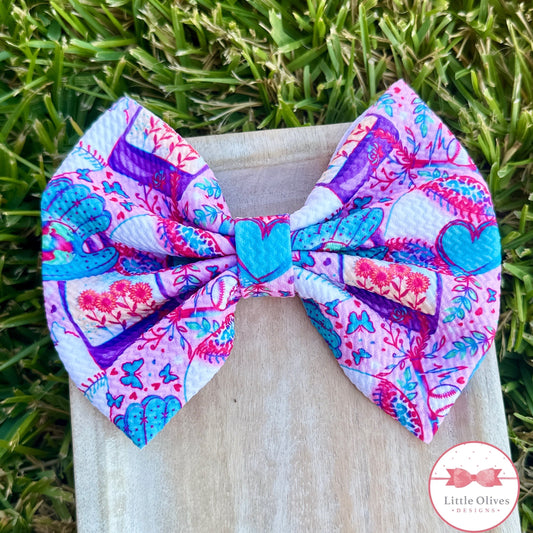 PINK BASEBALL DRIP BOW