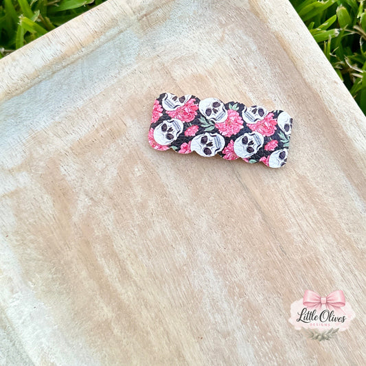 FLORAL SKULL SNAP CLIPS