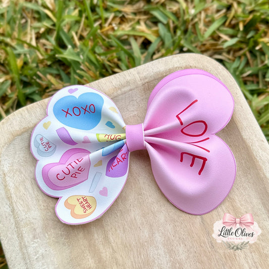 LOVE CONVO HEARTS PINCH BOW