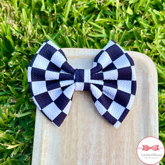 BLACK CHECK BOW