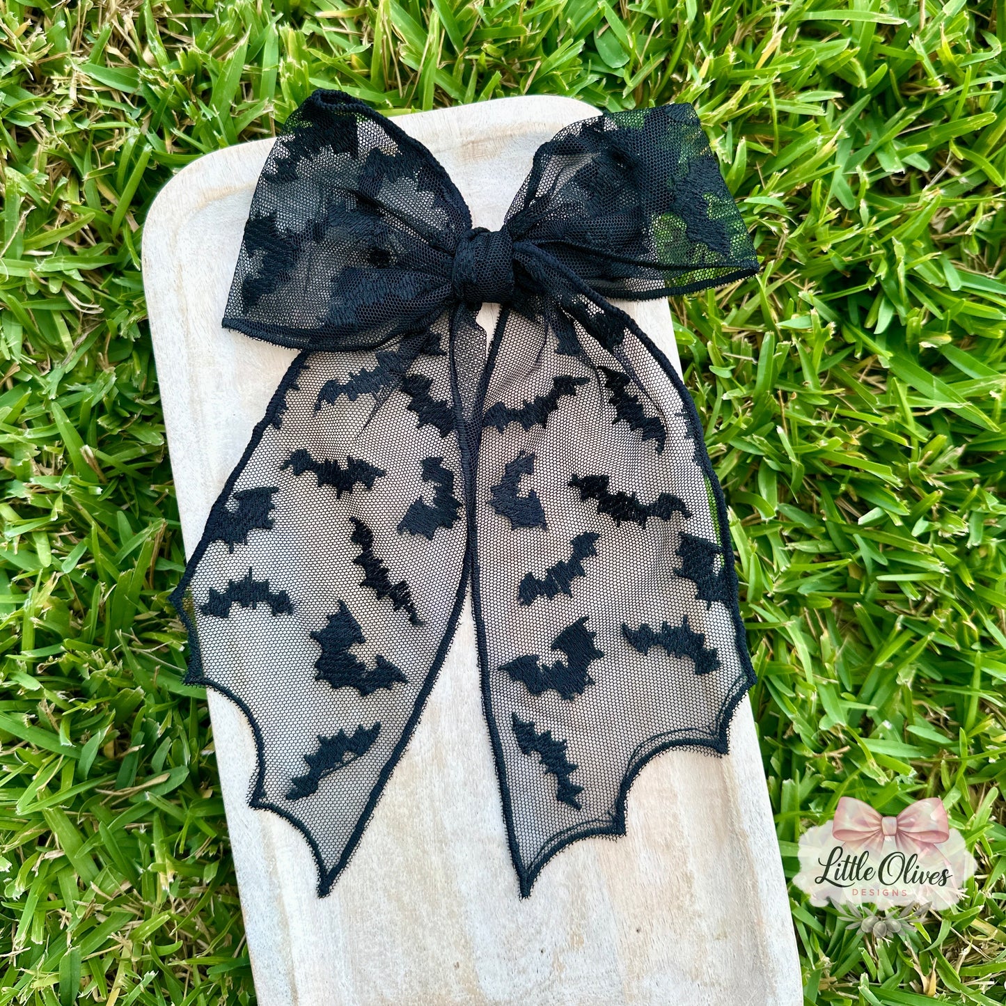 BLACK BAT TULLE SOPHIE BOW