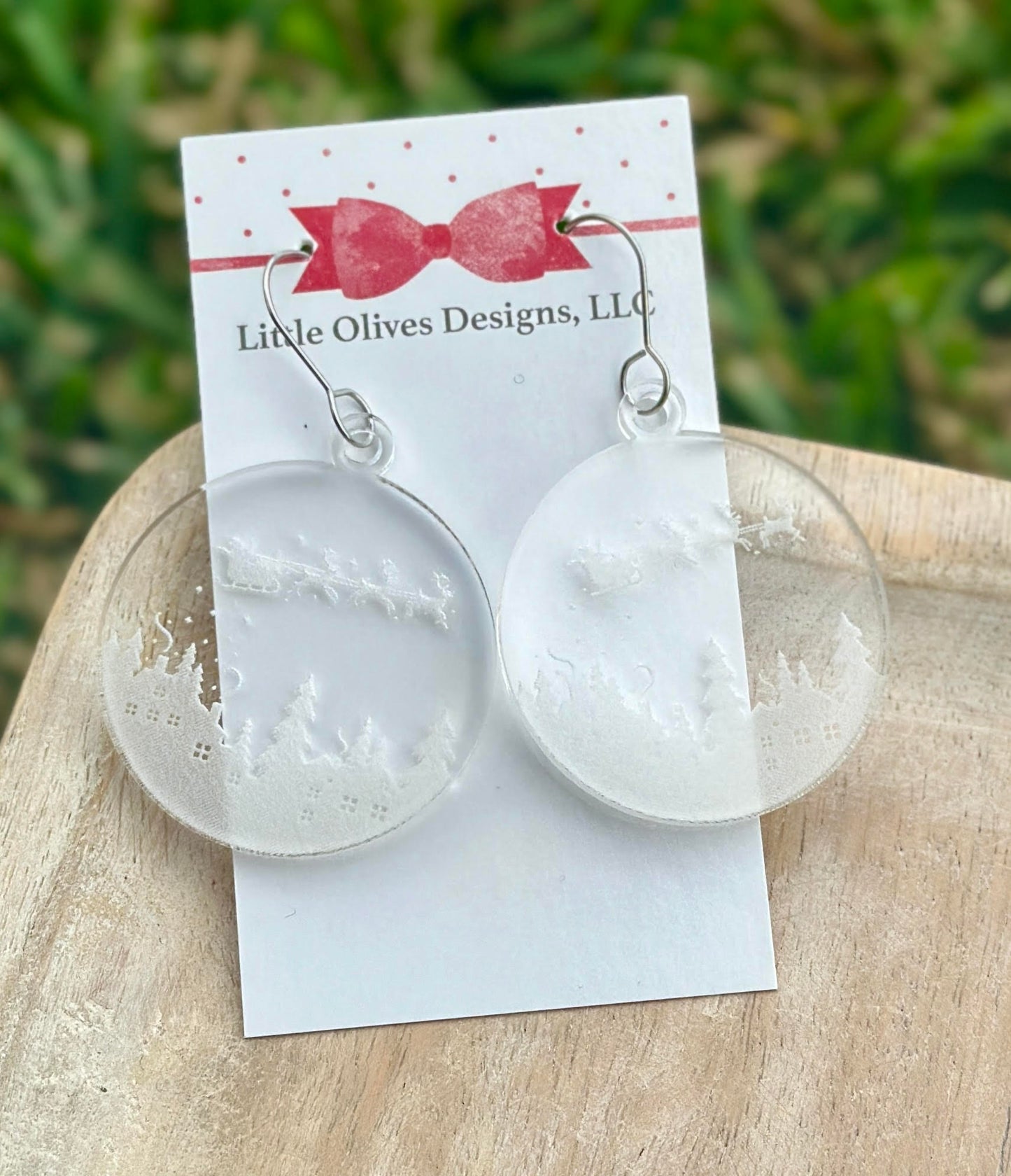 ACRYLIC CHRISTMAS EARRINGS - ROUND