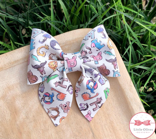 ANIMAL ALPHABET SAILOR BOW