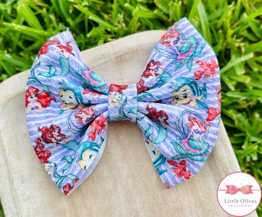 RED HAIRED MERMAID BOW