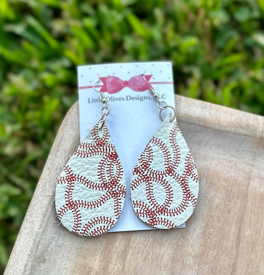 BASEBALL TEARDROP EARRINGS