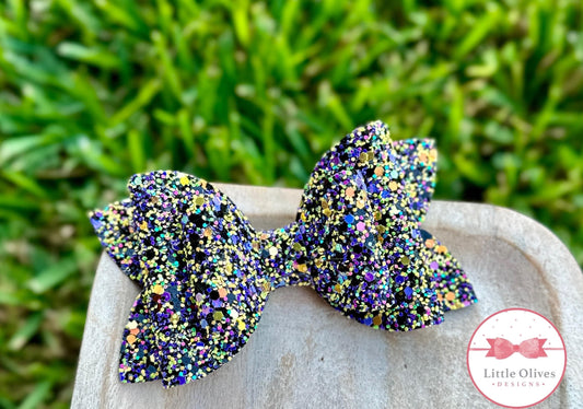 DARK NIGHT GLITTER BOW