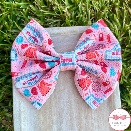 TS LIFE OF A SHOWGIRL BOW (peach)