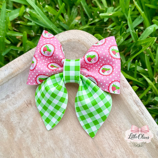 STRAWBERRY & POLKA DOTS SAILOR BOW