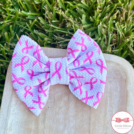 PINK AWARENESS RIBBON BOW