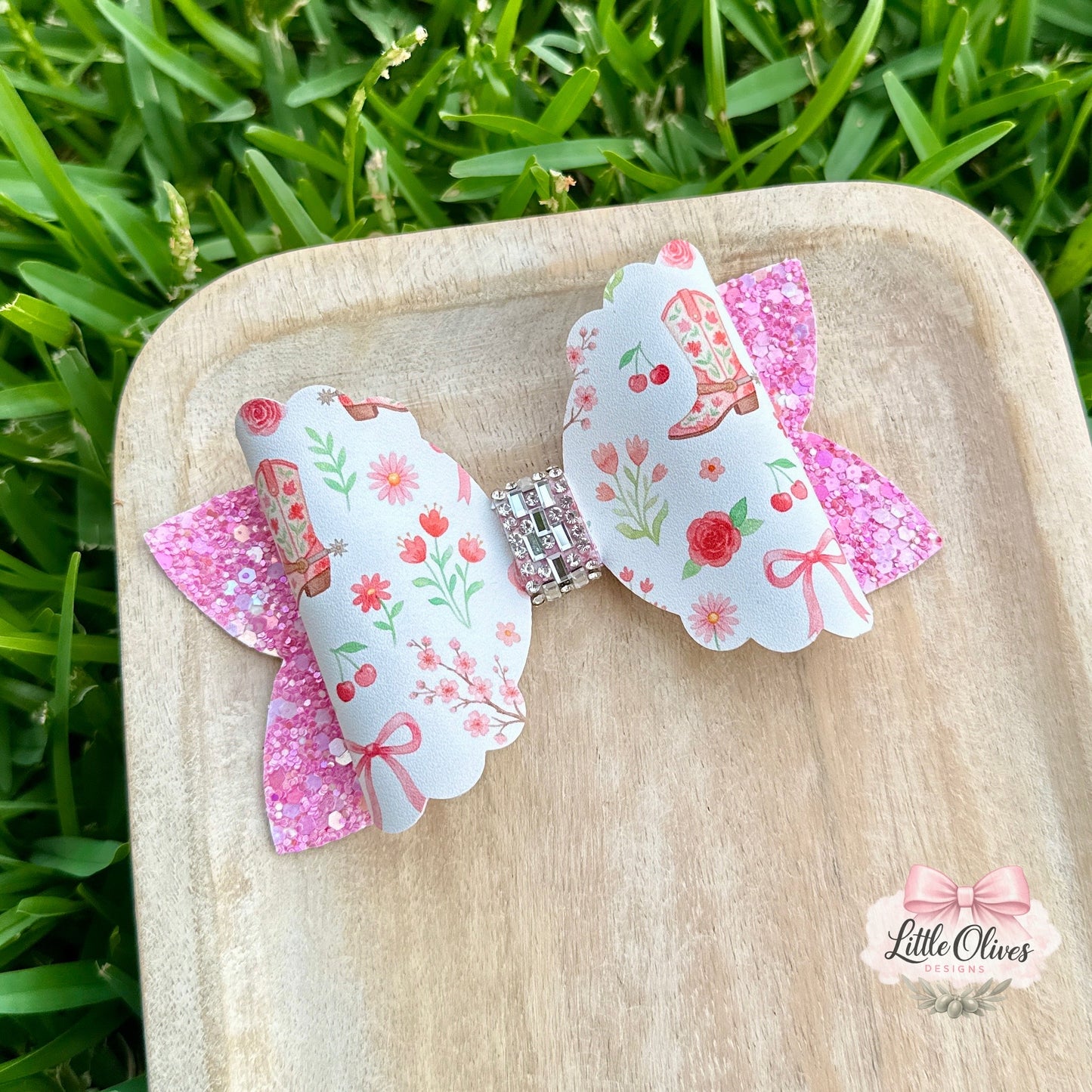 FLORAL COWGIRL BOOTS BOW