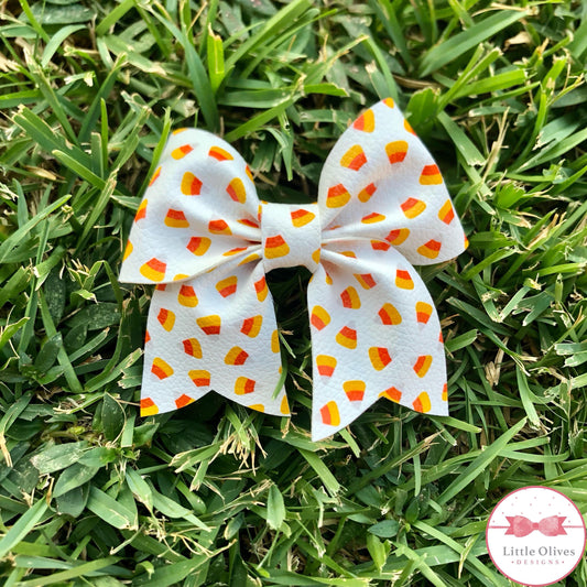 CANDY CORN CHEER BOW