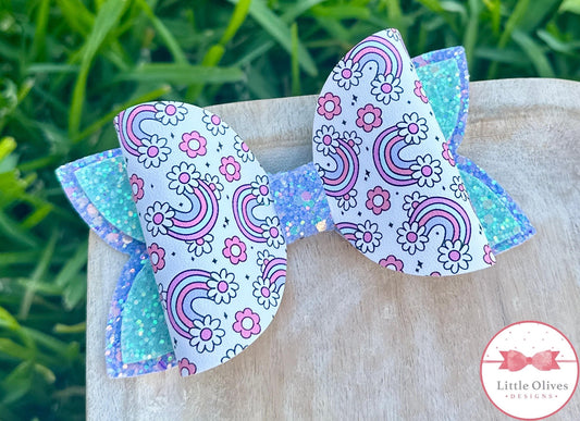 RAINBOW DAISIES BOW