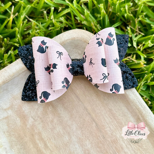 BLACK KITTY BOW TOSS BOW