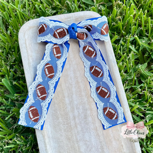 FOOTBALL LACE & RIBBON BOW