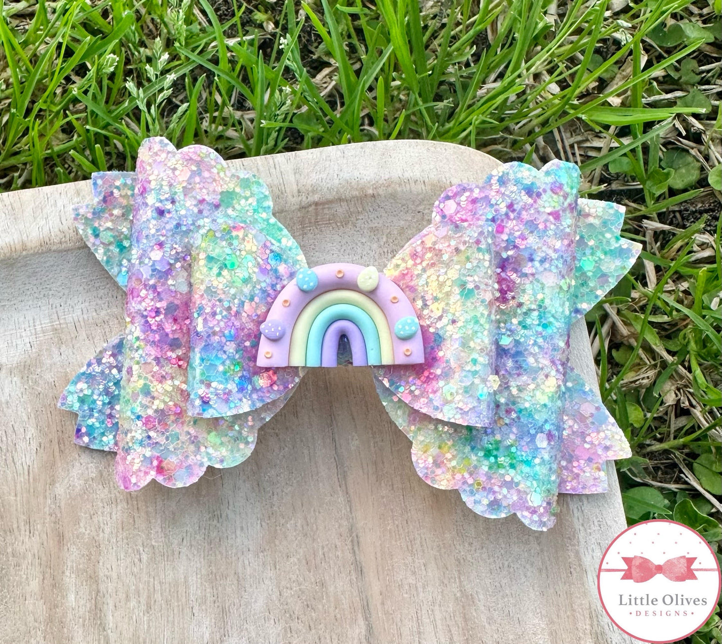 EGG RAINBOW CLAY BOW