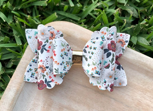 SPICED FLORAL EMBROIDERED LOOK BOW