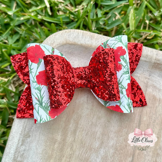 RED CARNATION BOW