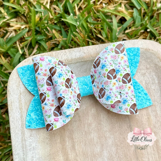 FLORAL FOOTBALL BOW