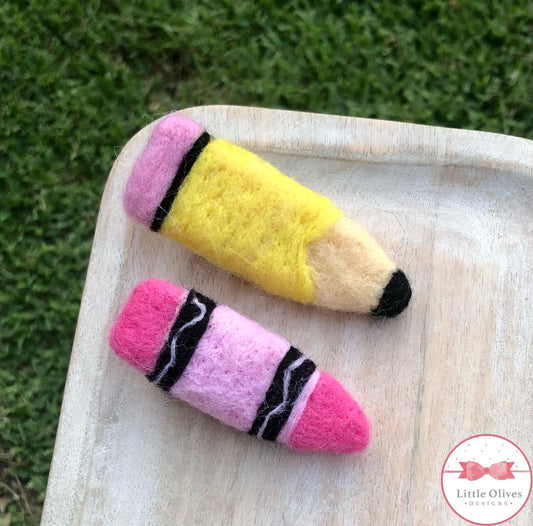 PENCIL & CRAYON FELT CLIP