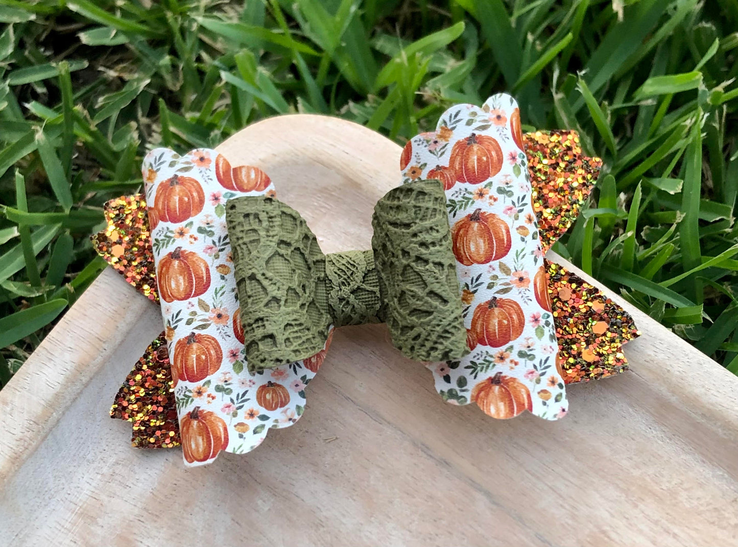 FLORAL PUMPKINS BOW