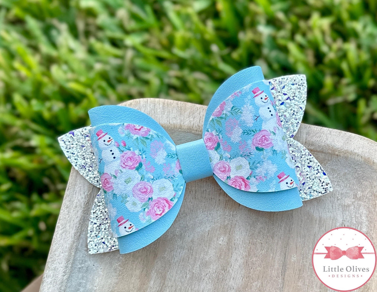 FLORAL SNOWMAN BOW