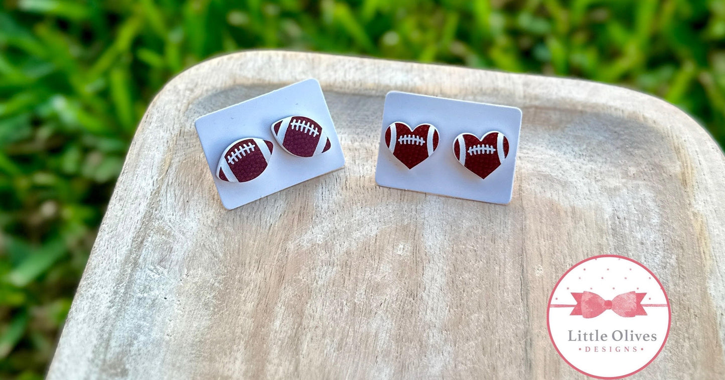 FOOTBALL MINI STUD EARRINGS