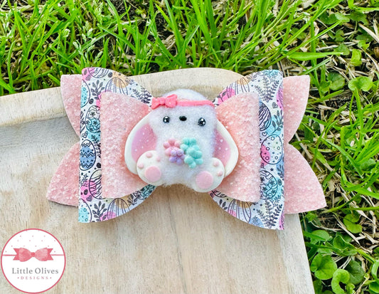 FUZZY BUNNY CLAY BOW