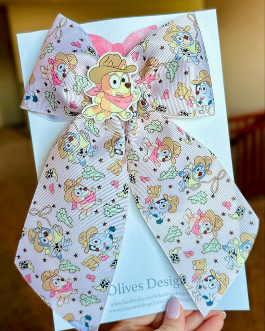 ORANGE DOG COWBOY RIBBON BOW