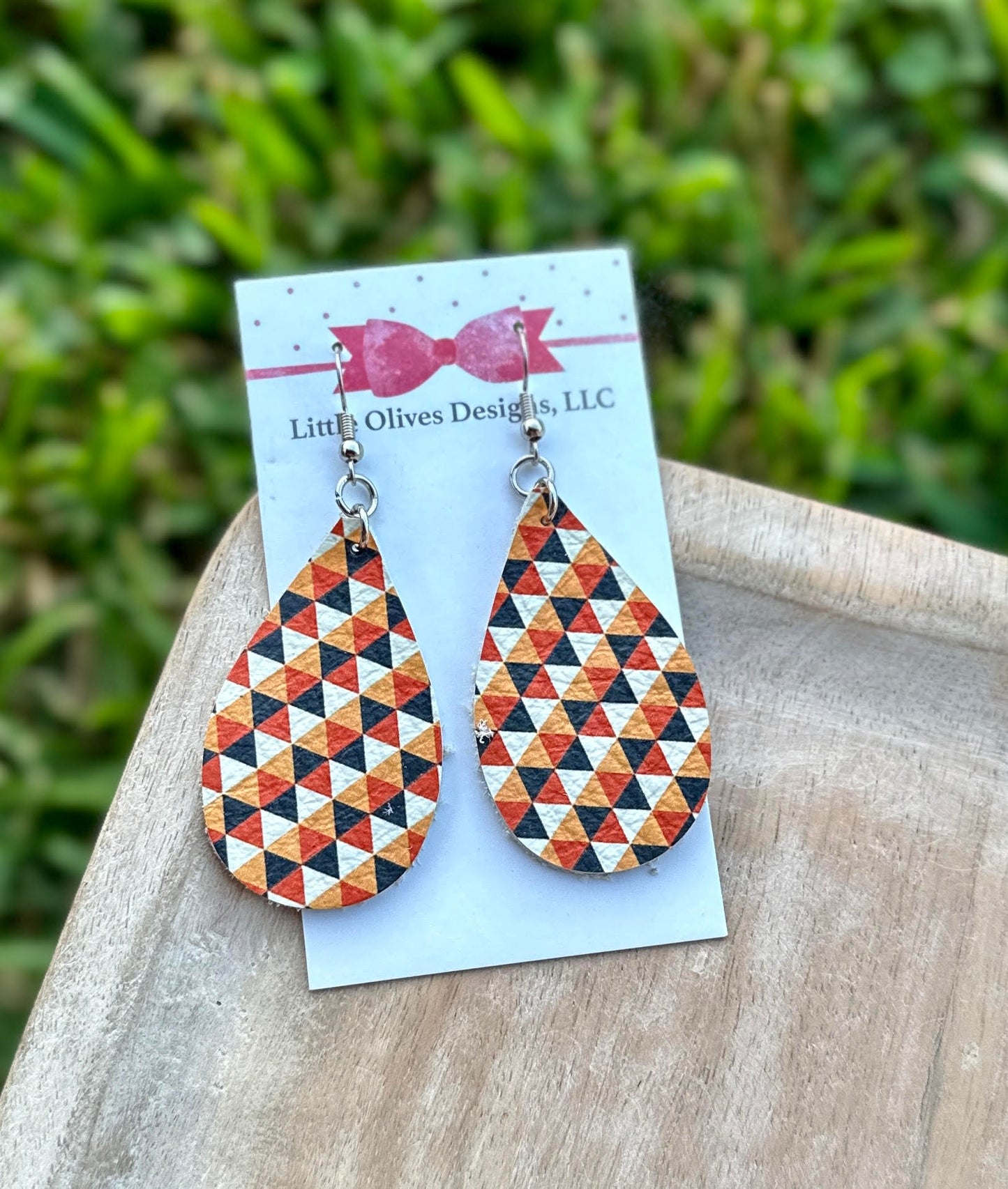 HALLOWEEN CHEVRON TEARDROP EARRINGS