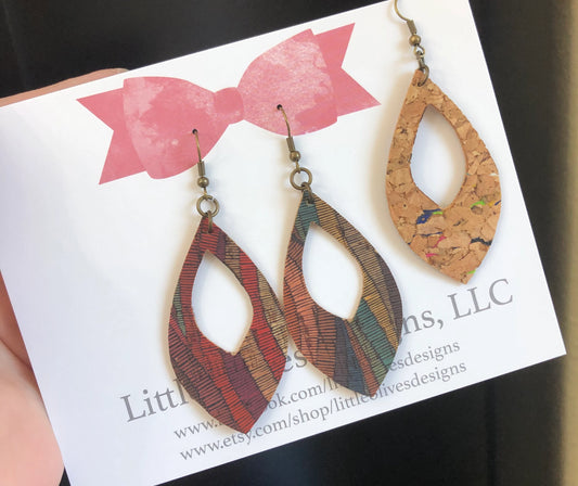 MULTICOLOR WEAVE CORK EARRINGS