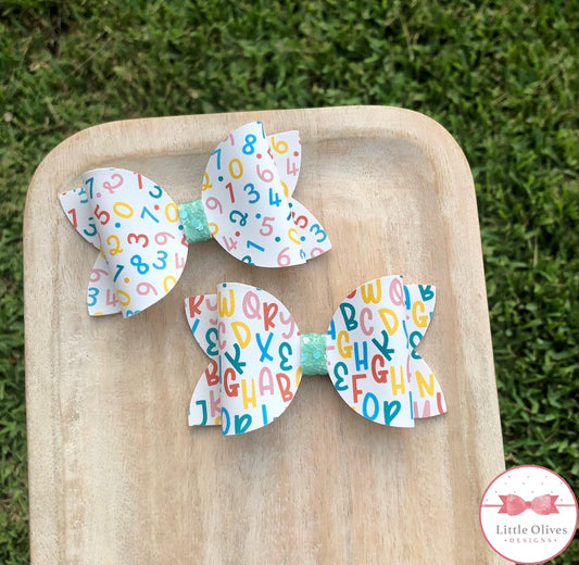 NUMBERS & LETTERS BOW SET