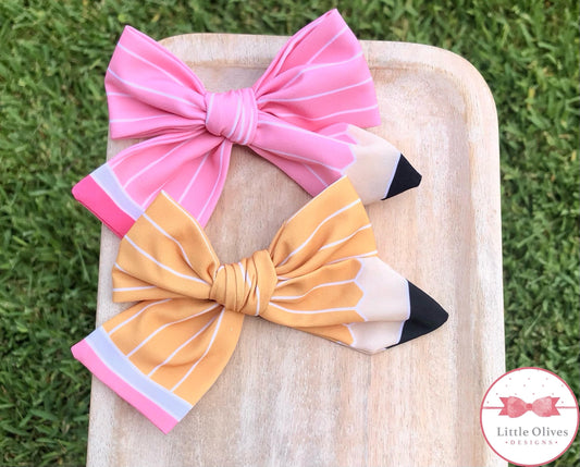 NEW - PENCIL HAND TIED BOW