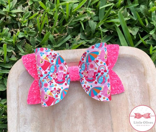 PINK PIG POOL PARTY BOW