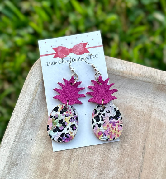 PURPLE PINEAPPLE EARRINGS