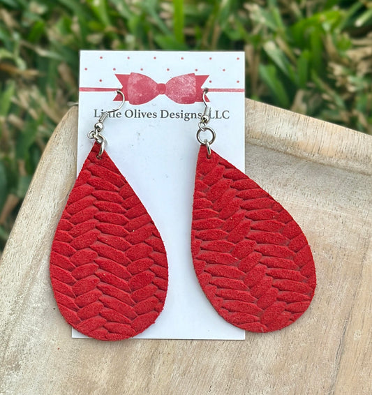 RED TEARDROP EARRINGS