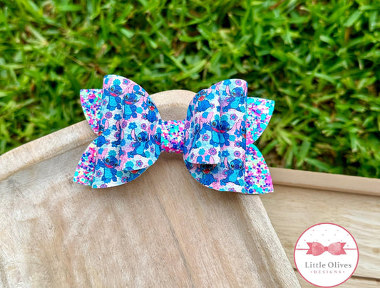 BLUE ALIEN PINK BOW