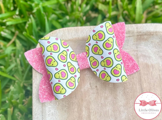 AVOCADO HEART BOW