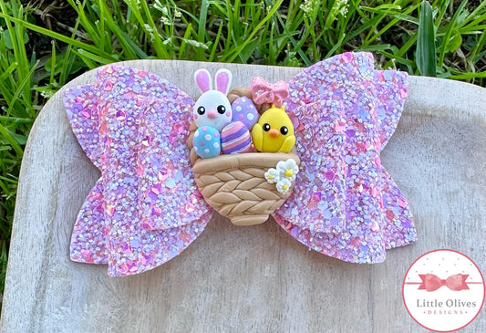 EASTER BASKET CLAY BOW