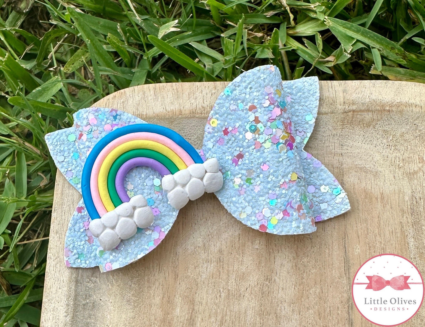 BLUE RAINBOW CLAY BOW