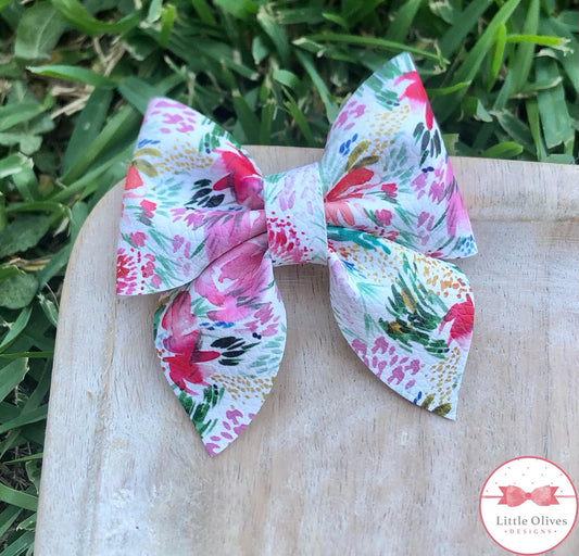 BRUSH FLORAL SAILOR BOW