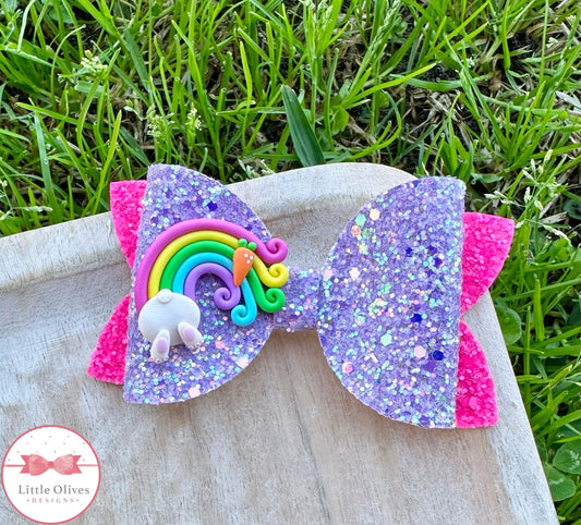 BUNNY RAINBOW CLAY BOW