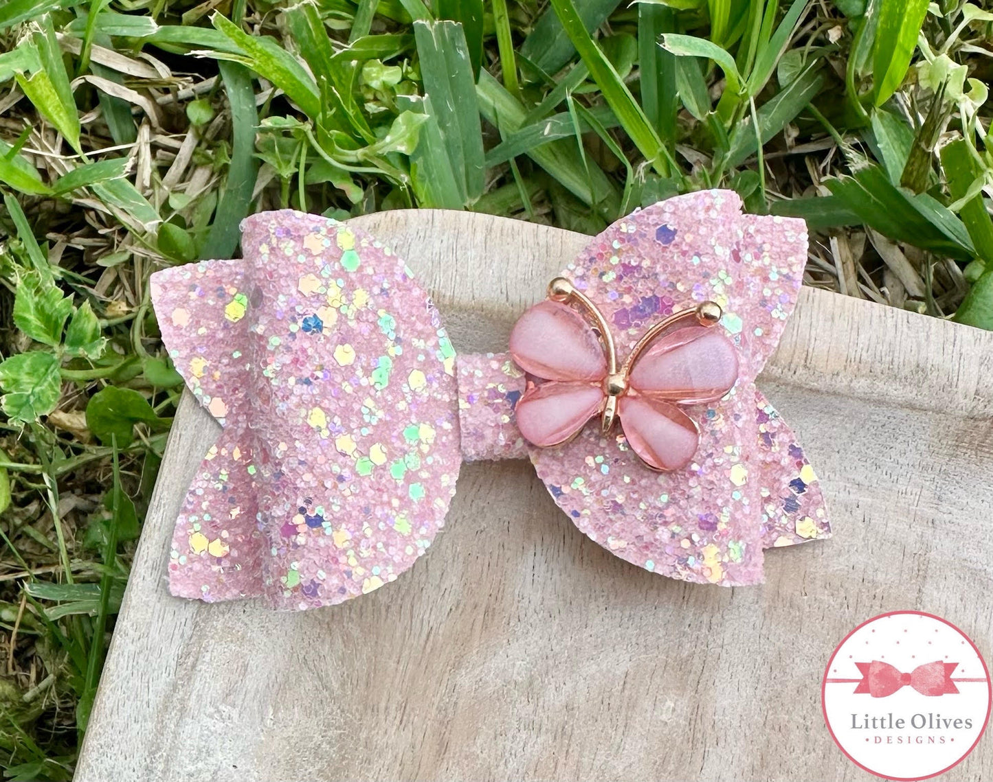 LIGHT PINK BUTTERFLY BOW