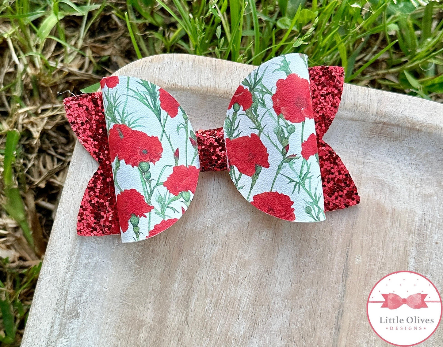 RED CARNATION BOW