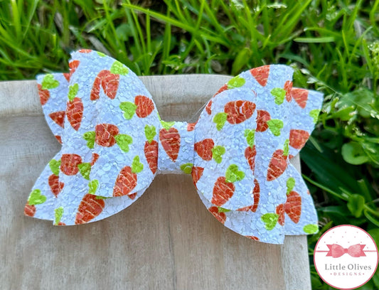 *NEW* CARROT GLITTER BOW