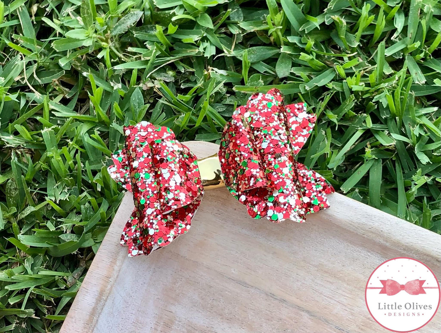 Christmas mix glitter bow