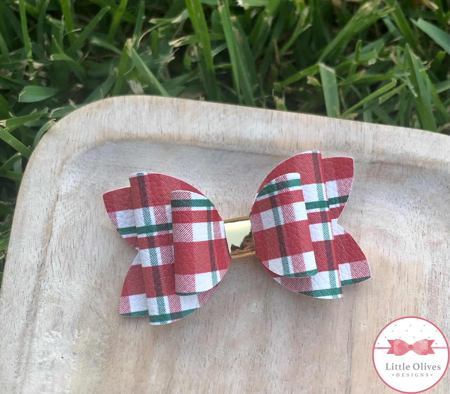 Christmas plaid bow