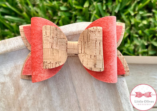 CORK & VELVET BOW - PUMPKIN