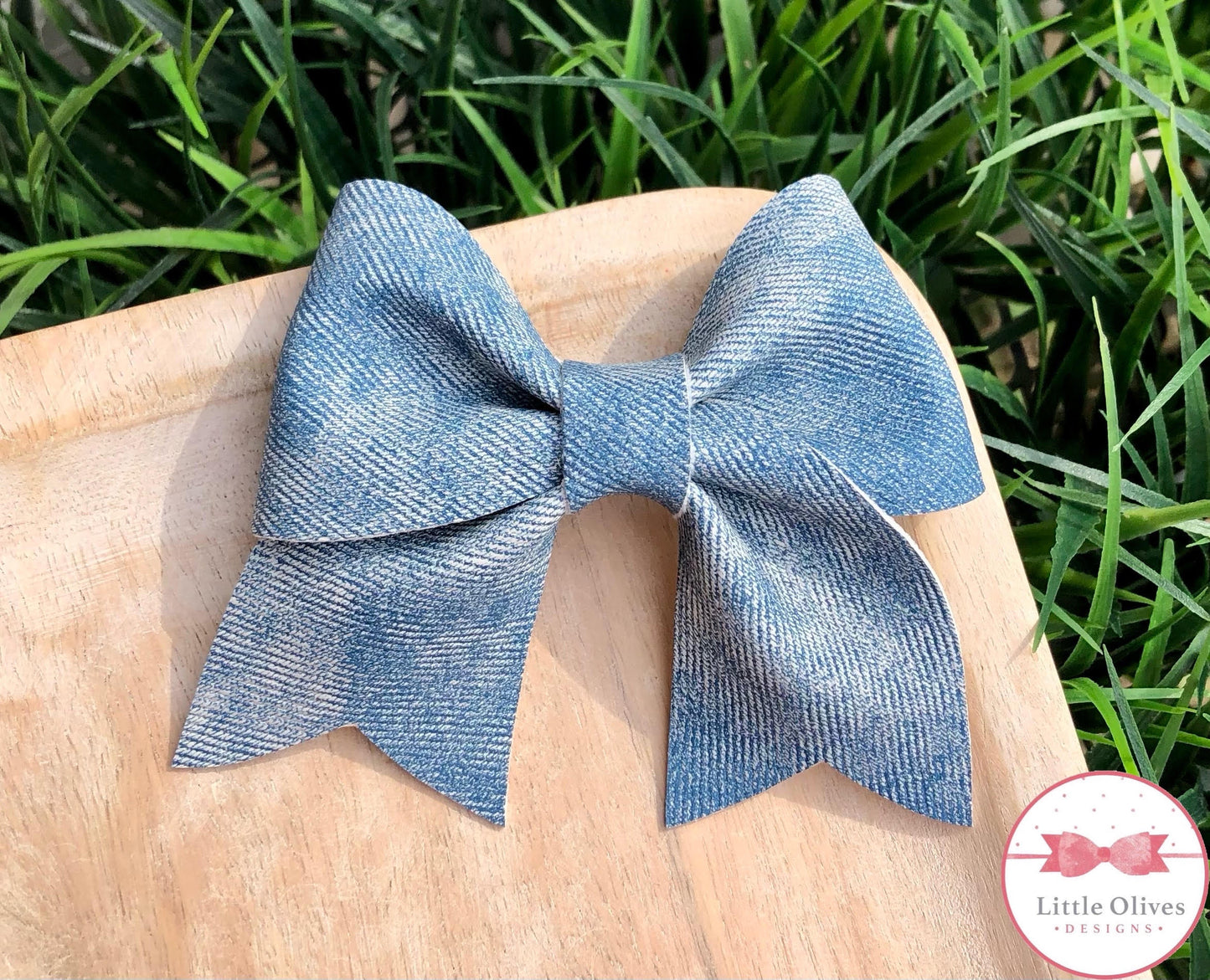 DENIM CHEER BOW